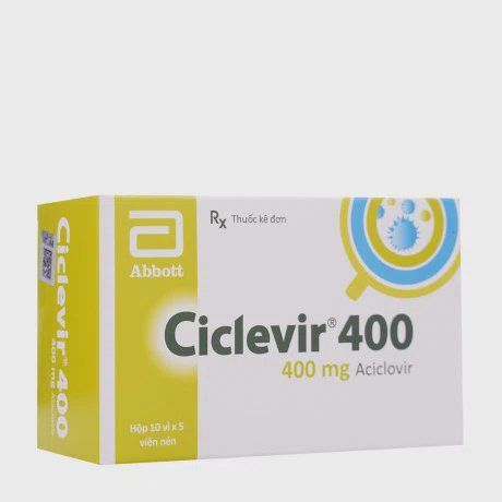 Clevir Viên nén Ciclevir 400 Glomed trị nhiễm virus thủy đậu và zona, herpes ...