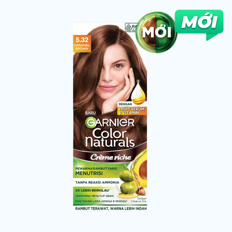 Kem Nhuộm Tóc Garnier Màu 5.32 Nâu Caramel 50g+50ml+5g/ Hộp