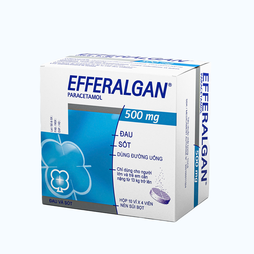 Efferalgan là lựa chọn hạ sốt an toàn được khuyên dùng trong sốt xuất huyết vì không làm tăng nguy cơ xuất huyết