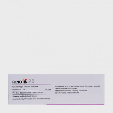 Viên nang Acnotin 20mg điều trị các dạng mụn trứng cá nặng (3 vỉ x 10 viên)