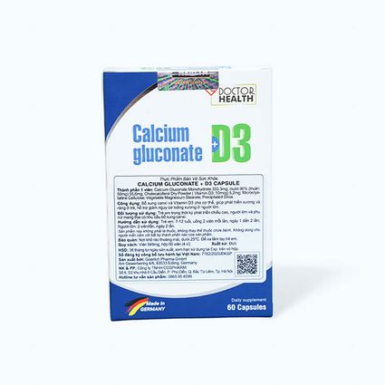 Doc Calcium Doctor Health Calcium Gluconate + D3 (Hộp 60 viên) giúp phát triển ...