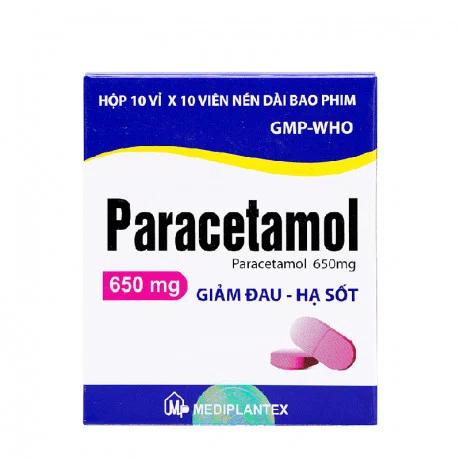 Viên nén Paracetamol 650mg Mediplantex giảm đau từ nhẹ đến vừa và hạ sốt
