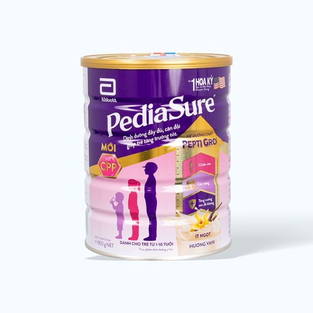 Sữa bột dinh dưỡng PEDIASURE hương vani bổ sung dinh dưỡng cho bé từ 1-10 tuổi (800g)