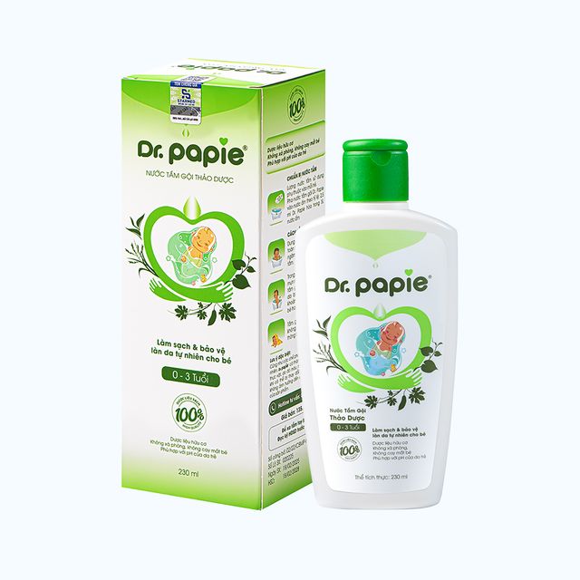 Sữa tắm Dr.Papie giảm rôm sảy, nấm ngứa cho bé