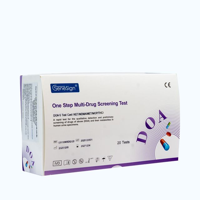 Genesign Khay Thử Xét Nghiệm Định Tính 5 Chất Gây Nghiện Trong Mẫu Nước Tiểu (20 test/Hộp)