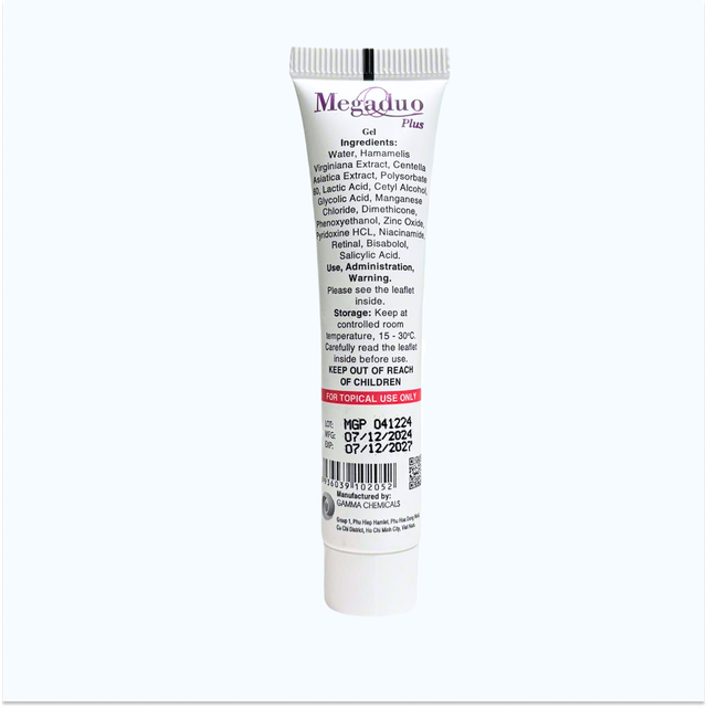 Megadua Gel Megaduo Plus ngừa mụn, giảm thâm, dưỡng da (Tuýp 15g)