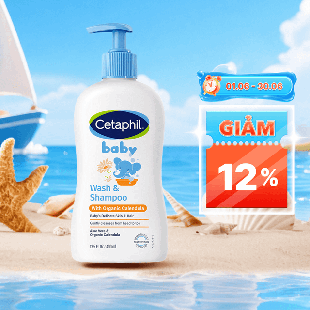 Sữa tắm Cetaphil an toàn cho da nhạy cảm nhất là trẻ viêm da cơ địa