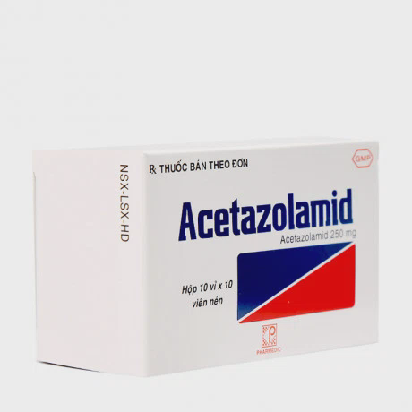 Thuốc Acetazolamid 250mg điều trị glaucoma (10 vỉ x 10 viên)