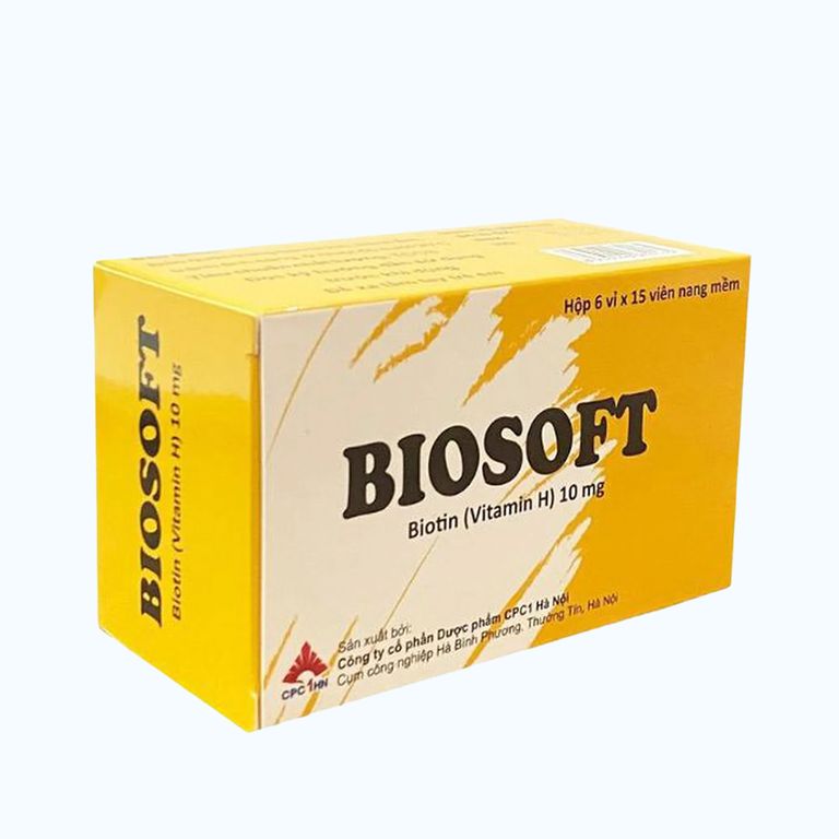 Biosoft 10mg thuốc điều trị thiếu hụt Biotin (Vitamin H) (Hộp 6 Vỉ x 15 ...