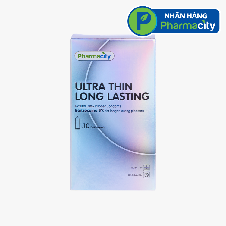 Bao Cao Su Pharmacity PMC Ultra Thin Long Lasting Hộp 10 Cái