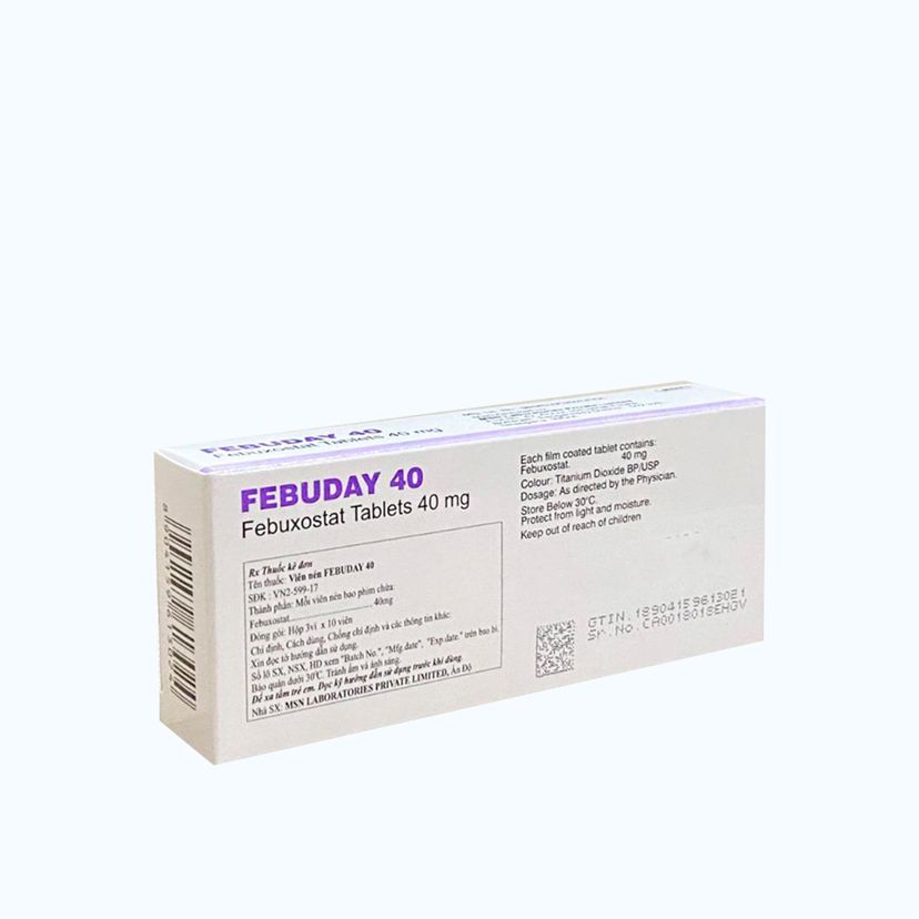 Febunday Febuday 40mg điều trị gout hạ acid uric máu (hộp 30 viên)