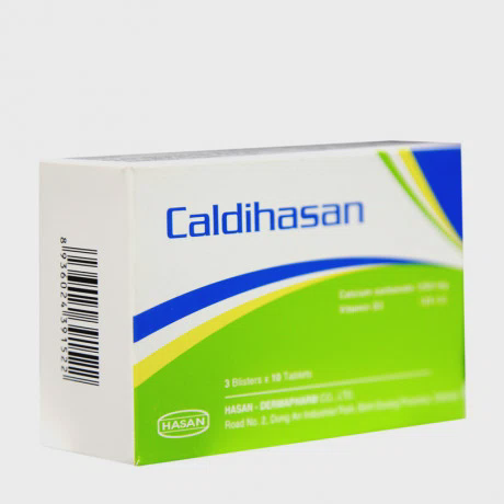 Nhai kỹ viên Caldihasan và uống cùng một ly nước đầy sau bữa ăn sáng giúp tối ưu hóa khả năng hấp thu 