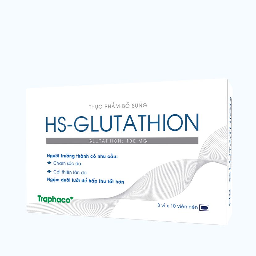 viên ngậm glutathion Thực phẩm bổ sung HS-GLUTATHION 100mg (Hộp 30 viên) Bundle:x3