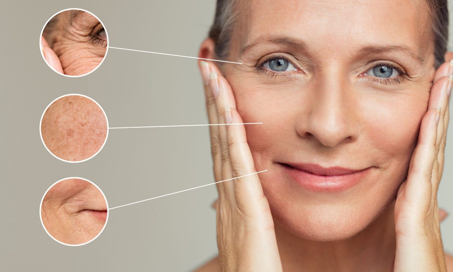 Hình ảnh minh họa các dấu hiệu thay đổi của da khi dùng collagen. 