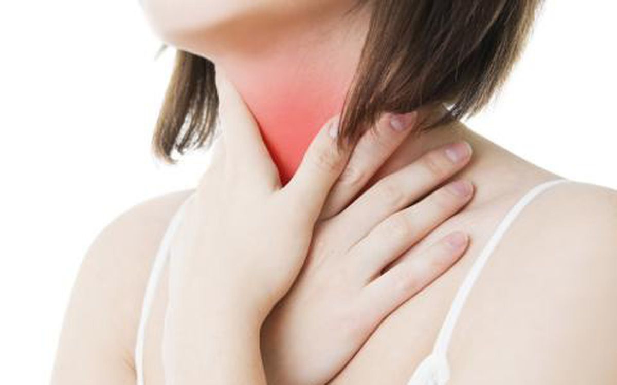 Hình ảnh minh họa niêm mạc họng bị viêm do các tác nhân như virus, vi khuẩn và yếu tố môi trường gây kích ứng