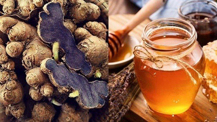 Hình minh họa nghệ đen kết hợp mật ong 